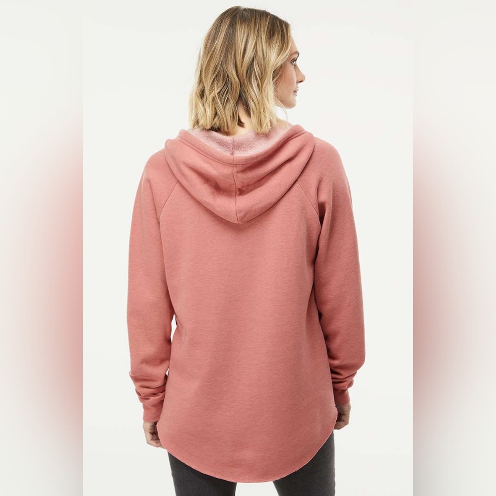 Independent Trading Company Fleace Sweatshirt Hoodie Dusty Rose Pink Women's XL - Picture 3 of 8